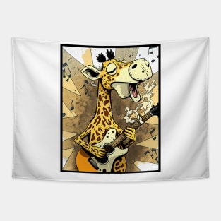 giraffe playing guitar Tapestry