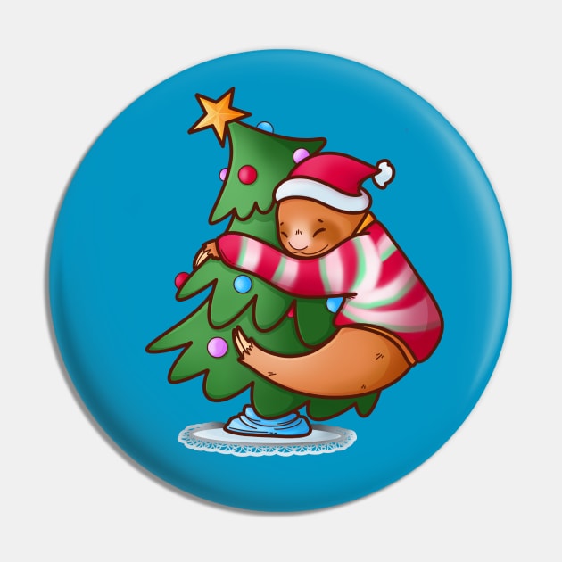 Christmas Sloth Pin by candice-allen-art