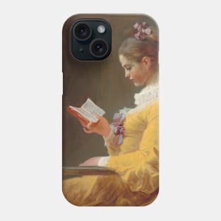 Young Girl Reading Painting by Jean-Honoré Fragonard Phone Case