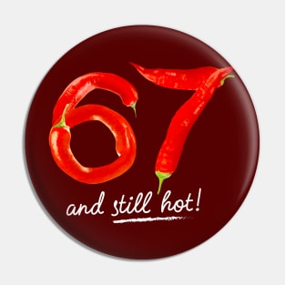 67th Birthday Gifts - 67 Years and still Hot Pin