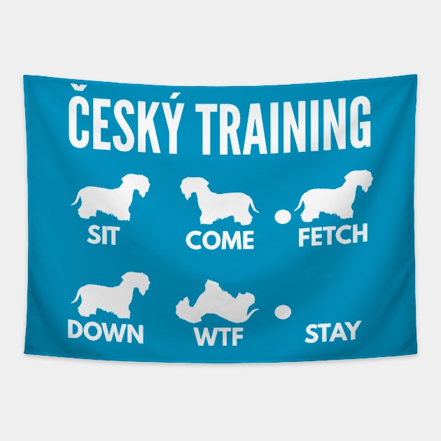 Cesky Terrier Dog Training Cesky Dog Tricks Tapestry by DoggyStyles