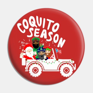 Puerto Rican Coquito Season Christmas Chinchorreo Santa Three Kings White Pin