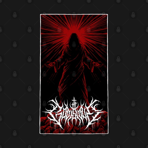 God is Love Redeemer  death metal design (crimson) by Tmontijo