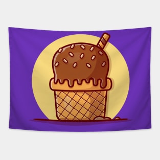 Ice Cream Scoop Cartoon Vector Icon Illustration Tapestry