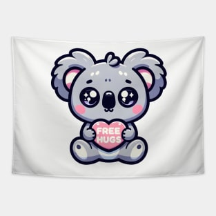 Cute kwaii koala gives free hugs - Valentine's day Tapestry