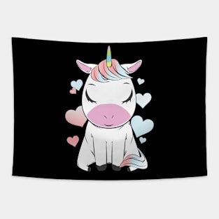 Cute Unicorn Heart T-Shirt Tapestry