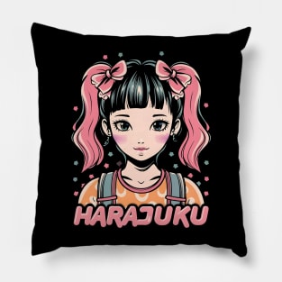 Pink Haired Harajuku Anime Girl Pillow