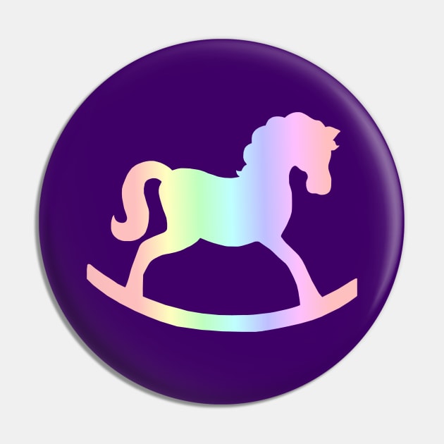 Pastel Rocking Horse Silhouette Pin by Art by Deborah Camp