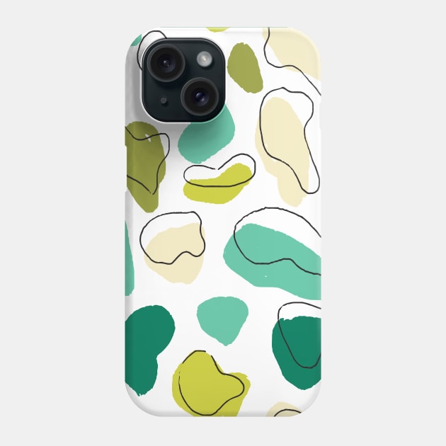 Green Solid Color Pebbles Phone Case by Carolina Díaz