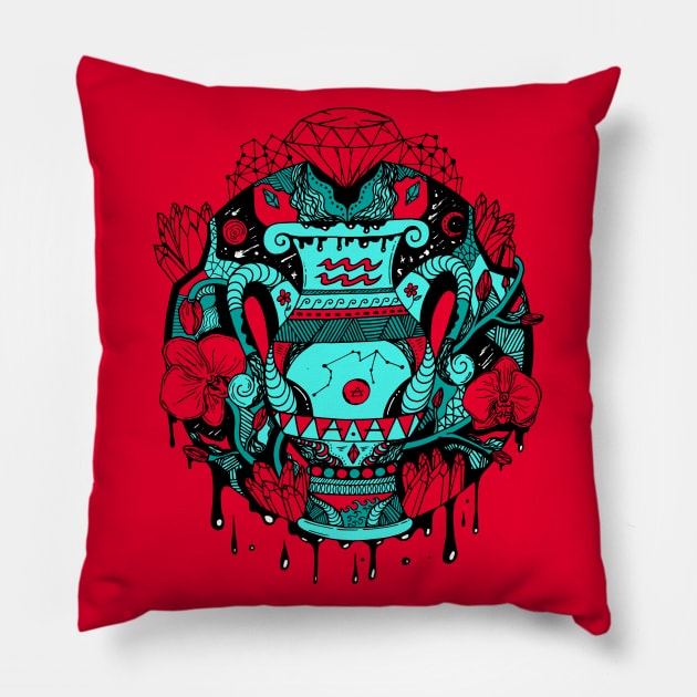 Turqred Mystic Aquarius Vase Pillow by kenallouis