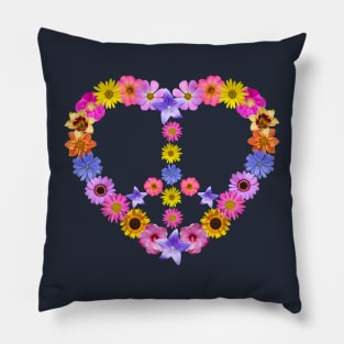 Peace, love & flowers Pillow