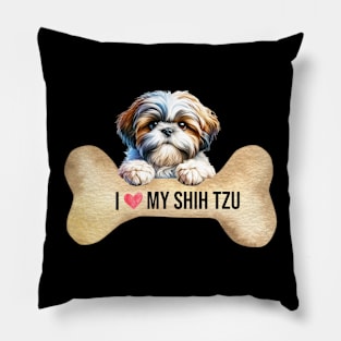 I Love My Shih Tzu Pillow