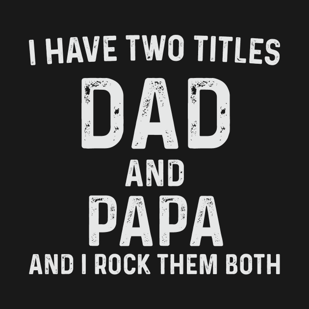 Papa Father's Day Gift T-Shirt, I Have Two Titles Dad and Papa Shirt,Fathers Day Gifts from Wife,Dad Gift from Daughter,gift for Dad Tshirt by CoApparel