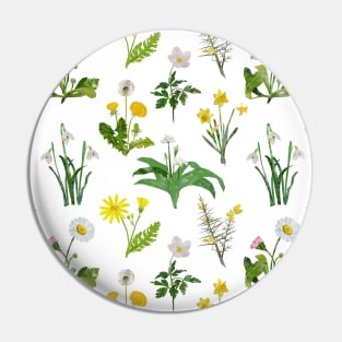 Spring floral - white and yellow Pin