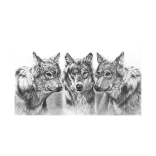 First Snowfall wolf drawing T-Shirt