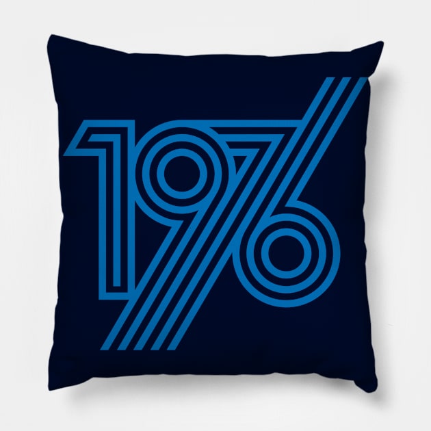 1976 style 70`s blue line Pillow by VyacheslavKolb