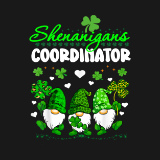 Shenanigans Coordinator St Patricks Day Gnomes Cute Green T-Shirt