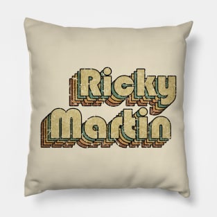 Ricky Martin // Vintage Rainbow Typography Style // 70s Pillow