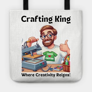 Crafting King:  Where Creativity Reigns Crafting Man Heatpress Tote