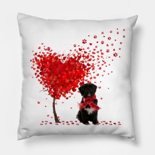 Happy Valentine's Day Heart Tree Love Tibetan Terrier Pillow