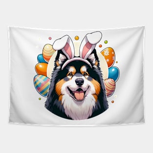 Lapponian Herder Enjoys Easter with Bunny Ears Tapestry