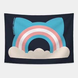 Trans Pride Cat Ear Rainbow Tapestry