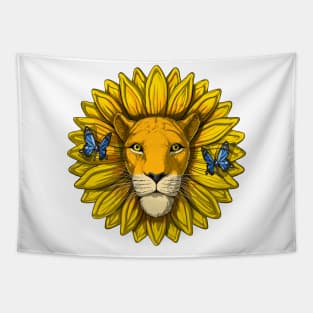 Lion Sunflower Tapestry