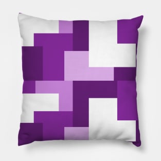 Purple abstract squares tiles pattern Pillow