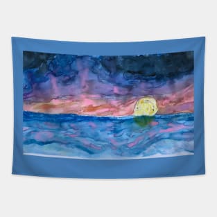 Roiling Waves by the Sea at Sunset Tapestry