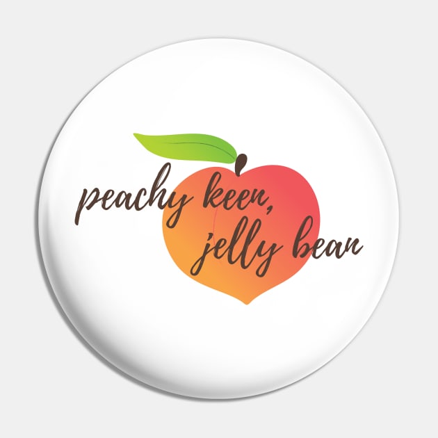 Peachy Keen, Jelly Bean Pin by darrianrebecca