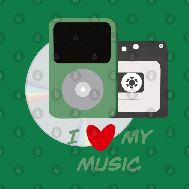 I Love My Music - Green by Alliart