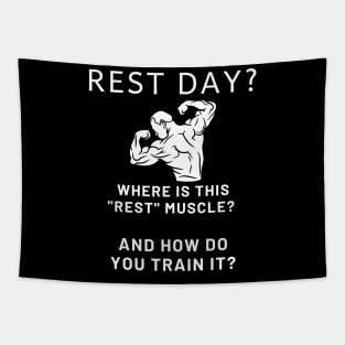 Rest Day Motivational Illustration Tapestry