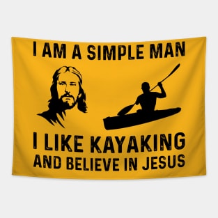 This simple man likes kayaking and believes in Jesus Tapestry