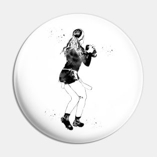 Flag Football Player Girl Pin