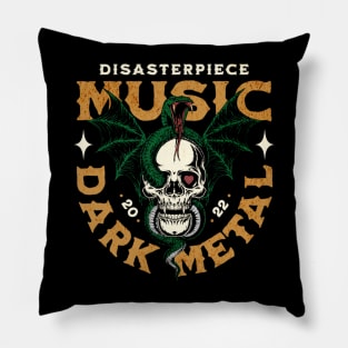 dark skull and snake v3 Pillow