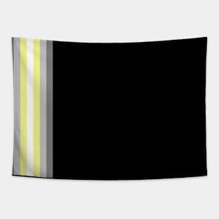 Deminonbinary Pride Flag Vertical Stripe on Black Tapestry