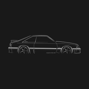 Ford Mustang GT (Fox Body) - profile stencil, white T-Shirt