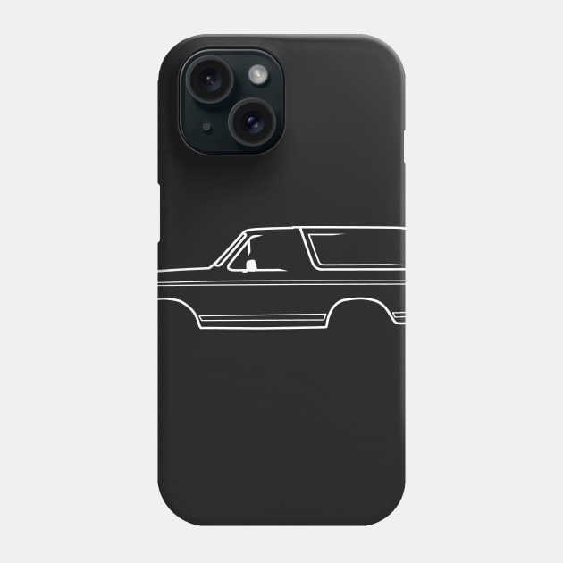1992-1996 Ford Bronco Side White No Logo Phone Case by The OBS Apparel