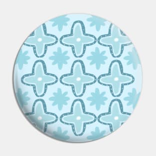 Boho Natural Collection Boho Aesthetic Star Pattern in Pastel Light Blue Pin