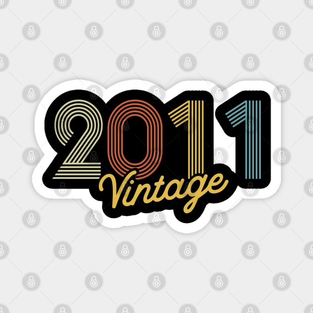 11 Years Old Vintage 2011 11th Birthday Retro Magnet by tobzz