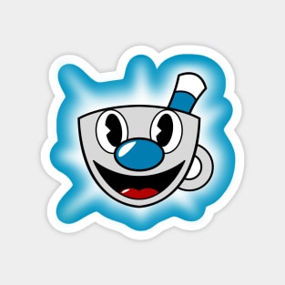 A Mugman Cartoon Magnet