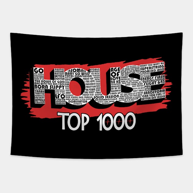 House Top 1000 dubbel bedrukt zwart Tapestry by WkDesign