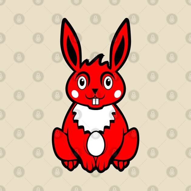 Red Colored Easter Bunny by MonkeyBusiness