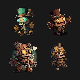 Steampunk robot sticker set T-Shirt