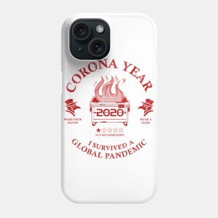 Corona Year 2020 ✅ I Survived A Global Pandemic - Crimson Phone Case