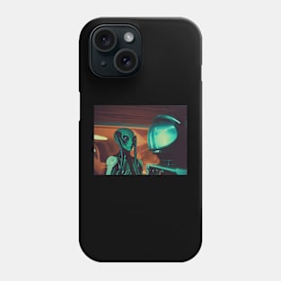 Vintage blue alien Phone Case