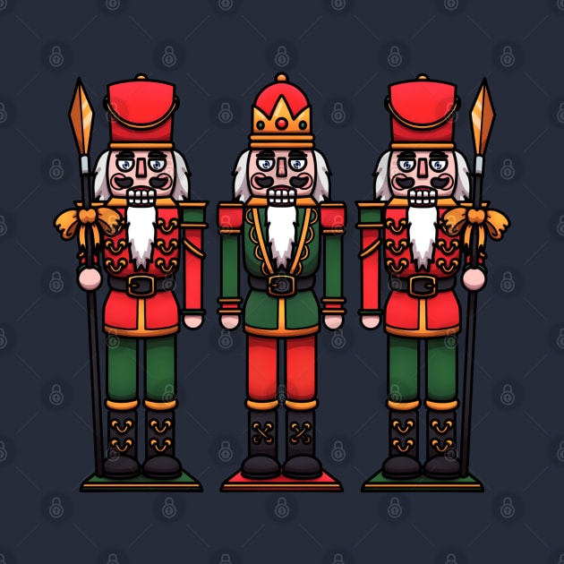 Cartoon Nutcracker King With Guards by TheMaskedTooner