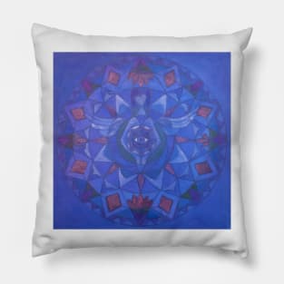 Third eye chakra angel free-hand mandala Pillow