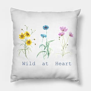 Wild at heart botanical flowers Pillow