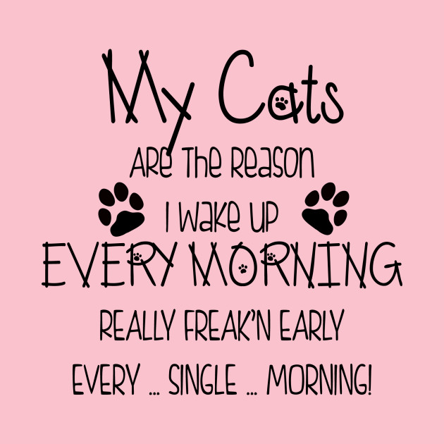 My Cats Wake Me Up Early Cat T Shirt Teepublic